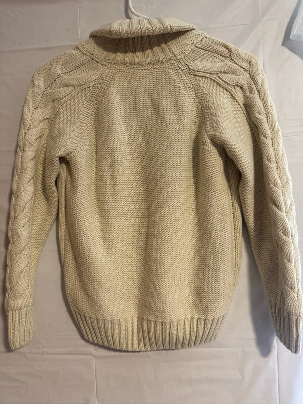 Gymboree Cream Cable-Knit Shawl Collar Cardigan